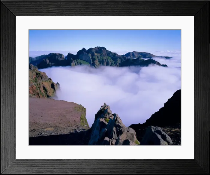 Framed Print : Clouds below mountain peaks Framed Print : Clouds below mountain peaks