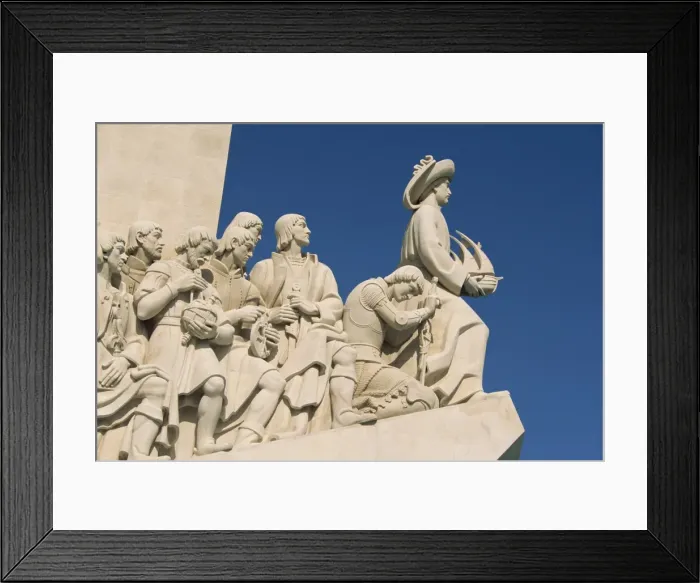 Framed Print : Detail of figures on the Monument to the Discoveries at Belem Framed Print : Detail of figures on the Monument to the Discoveries at Belem