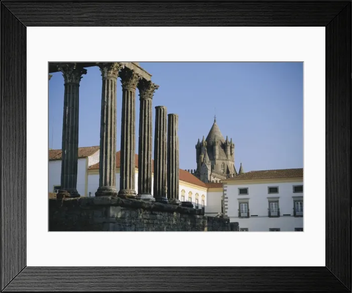 Framed Print : Roman temple and cathedral Framed Print : Roman temple and cathedral