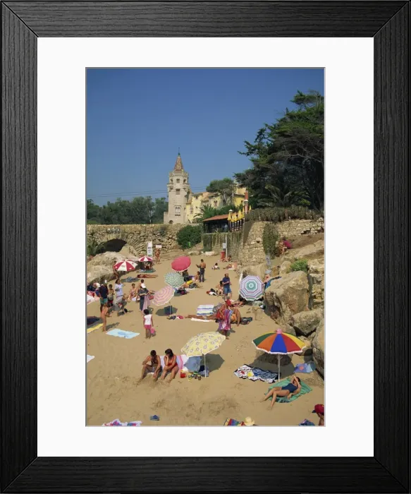 Framed Print : Crowded beach at Cascais Framed Print : Crowded beach at Cascais