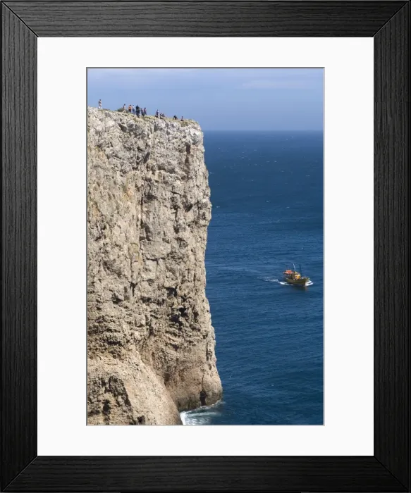 Framed Print : Tourists on the cliffs at Cabo de Sao Vicente Framed Print : Tourists on the cliffs at Cabo de Sao Vicente