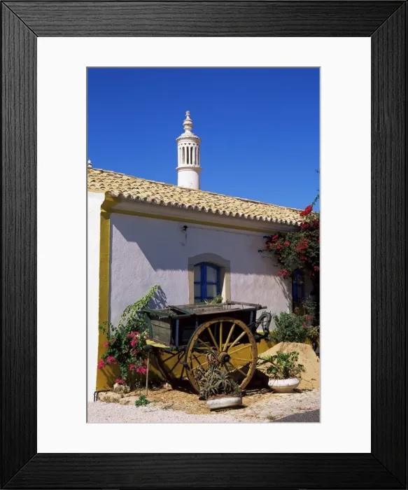 Framed Print : Farmhouse with cart and chimney Framed Print : Farmhouse with cart and chimney