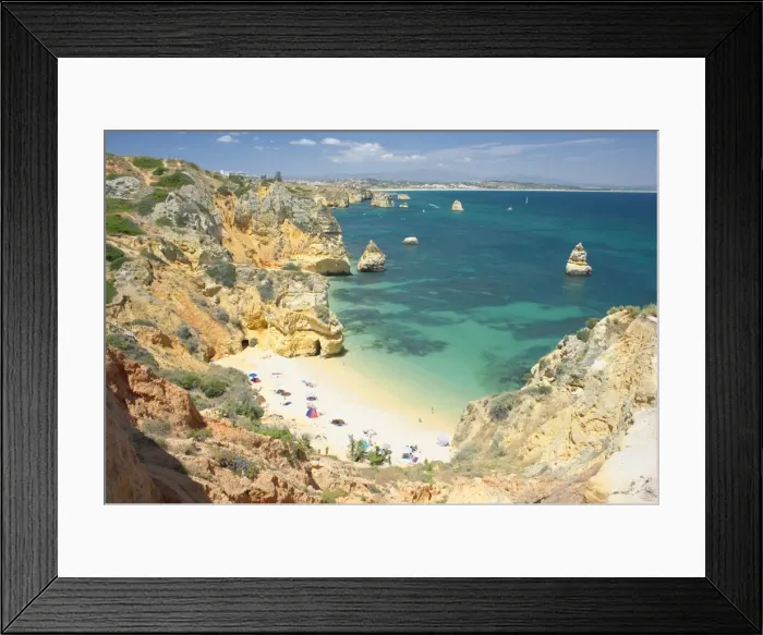 Framed Print : Praia do Camilo (Camilo beach) and coastline