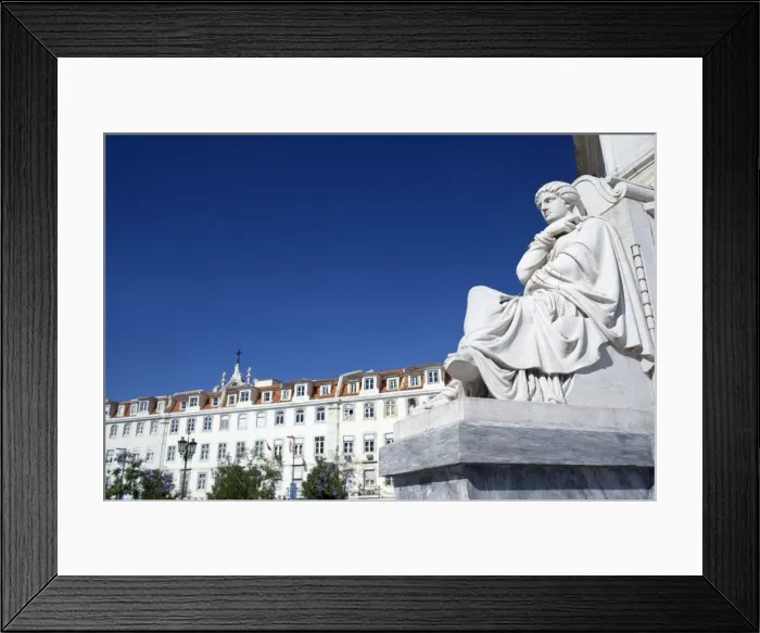 Framed Print : Statue with elegant buildings beyond Framed Print : Statue with elegant buildings beyond
