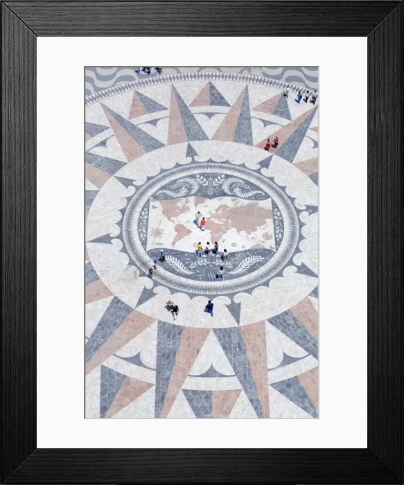 Framed Print : Mosaic compass Framed Print : Mosaic compass