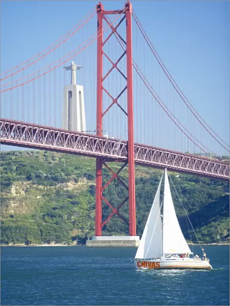 25th April bridge over the Tagus river and the Christ