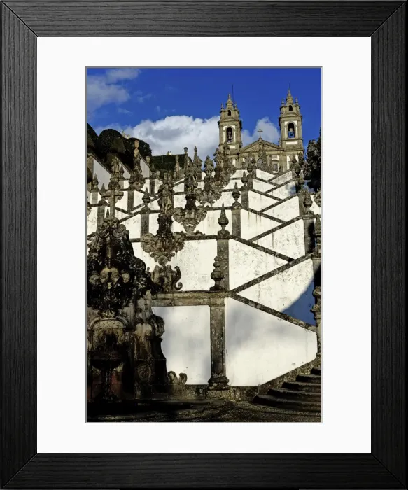Framed Print : A baroque granite double staircase dating from Framed Print : A baroque granite double staircase dating from