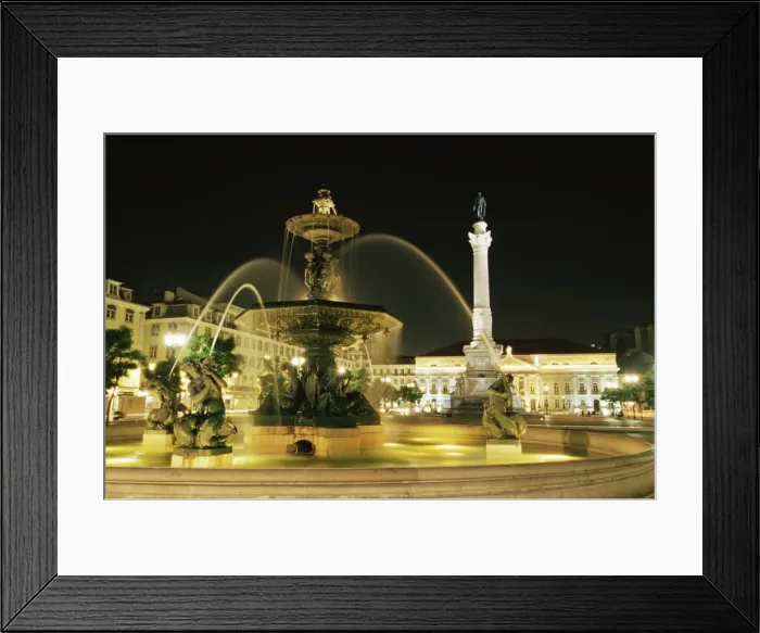 Framed Print : Rossio Square (Dom Pedro IV Square) at night