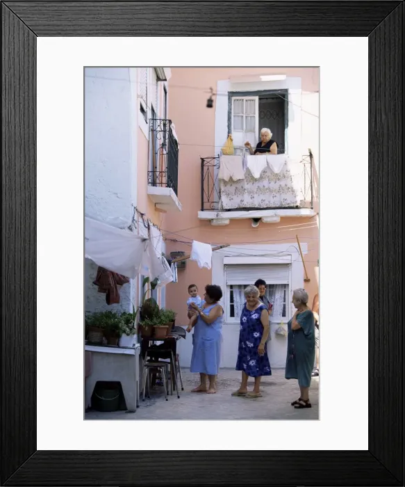 Framed Print : Women in the Moorish quarter of Alfama Framed Print : Women in the Moorish quarter of Alfama
