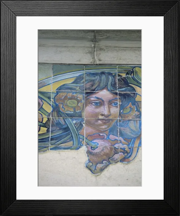 Framed Print : Typical azulejos (painted tiles)