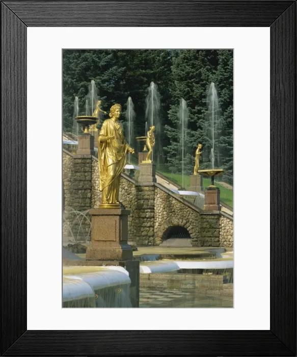 Framed Print : Gold statues and fountains outside the Summer Palace Framed Print : Gold statues and fountains outside the Summer Palace