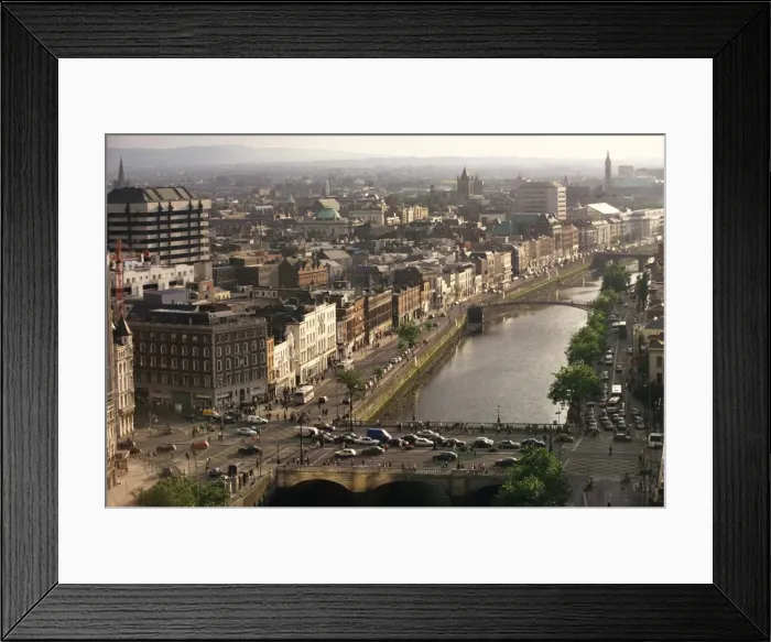 Framed Print : Aerial view along the River Liffey Framed Print : Aerial view along the River Liffey