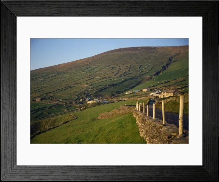 Framed Print : Hillside divided by stone walls Framed Print : Hillside divided by stone walls