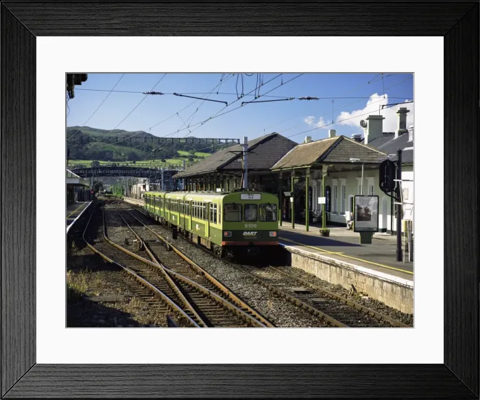 Framed Print : The DART, Dublins light railway, Bray railway station, Bray, Co Framed Print : The DART, Dublins light railway, Bray railway station, Bray, Co
