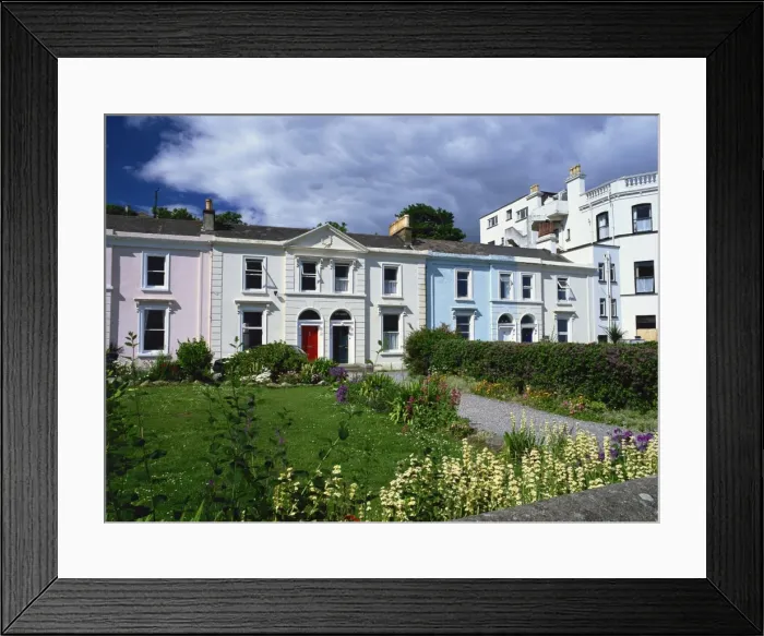 Framed Print : Georgian houses on the seafront in this attractive Framed Print : Georgian houses on the seafront in this attractive