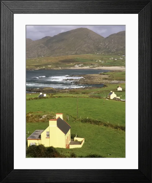 Framed Print : View to village with scattered cottages Framed Print : View to village with scattered cottages