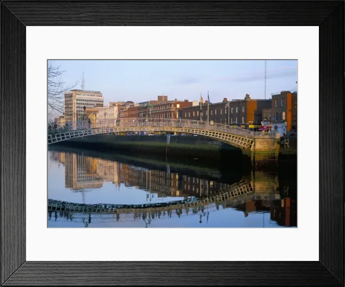 Framed Print : The Ha penny bridge over the Liffey River Framed Print : The Ha penny bridge over the Liffey River