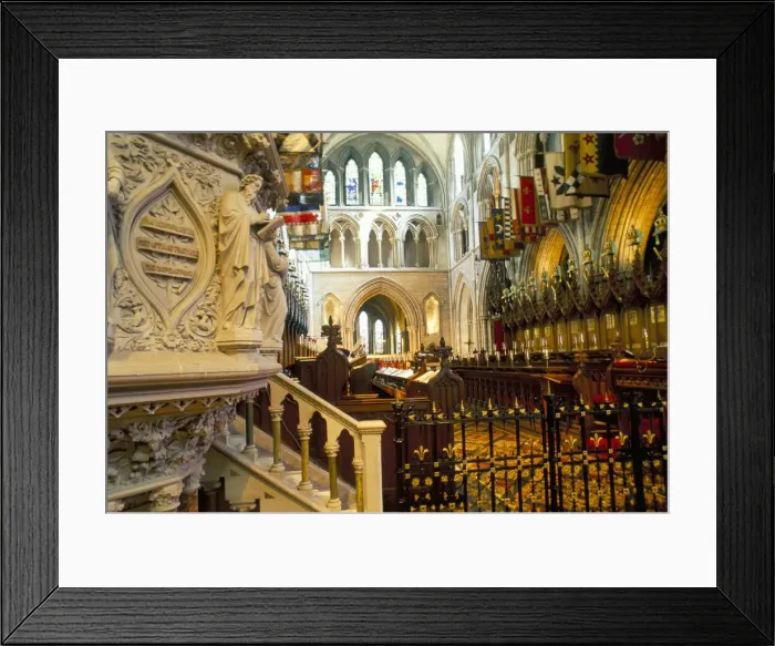 Framed Print : The choir and banners, St Framed Print : The choir and banners, St
