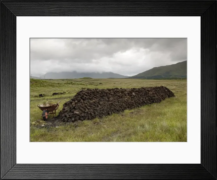 Framed Print : Cut peat stacked up for winter Framed Print : Cut peat stacked up for winter