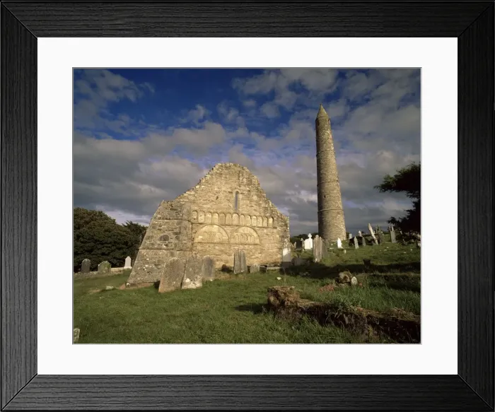 Framed Print : St. Declans cathedral and round tower Framed Print : St. Declans cathedral and round tower