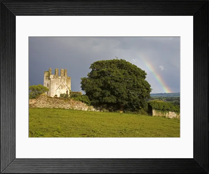 Framed Print : Rainbow near Kilcash Castle Framed Print : Rainbow near Kilcash Castle