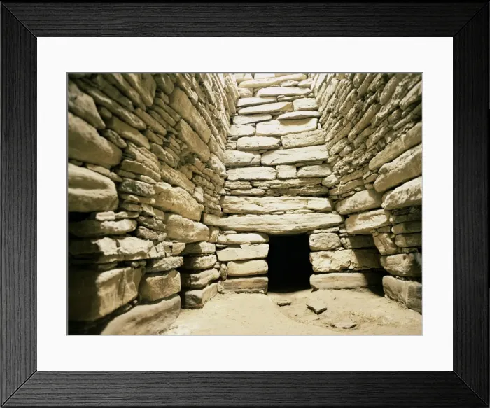 Framed Print : Quoyness chambered tomb interior Framed Print : Quoyness chambered tomb interior