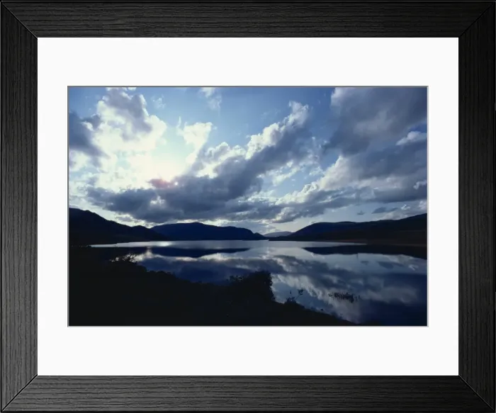 Framed Print : Reflections of clouds in the water of a lake in Scotland Framed Print : Reflections of clouds in the water of a lake in Scotland