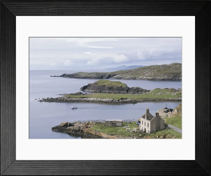 Framed Print : Elevated view south past Renish Point at southern tip of Harris Framed Print : Elevated view south past Renish Point at southern tip of Harris