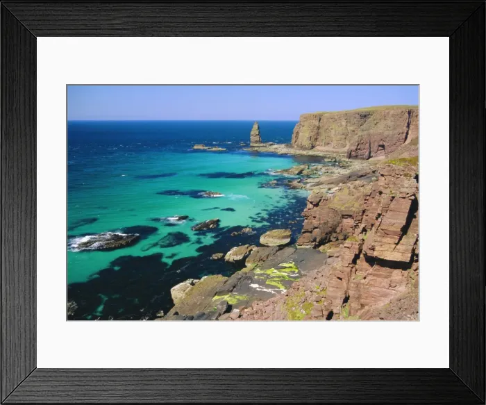 Framed Print : Coastal sea cliffs and sea stacks near Cape Wrath and Sandwood Bay Framed Print : Coastal sea cliffs and sea stacks near Cape Wrath and Sandwood Bay