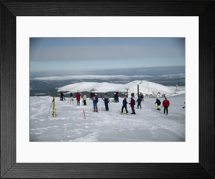 Framed Print : Skiers on the slopes of Aviemore Framed Print : Skiers on the slopes of Aviemore