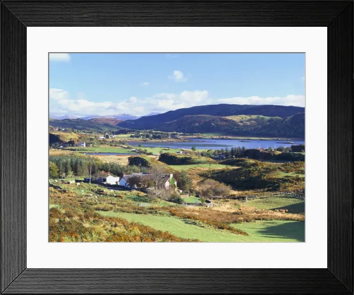Framed Print : Undulating rural landscape from Barr Mor with crofter s Framed Print : Undulating rural landscape from Barr Mor with crofter s