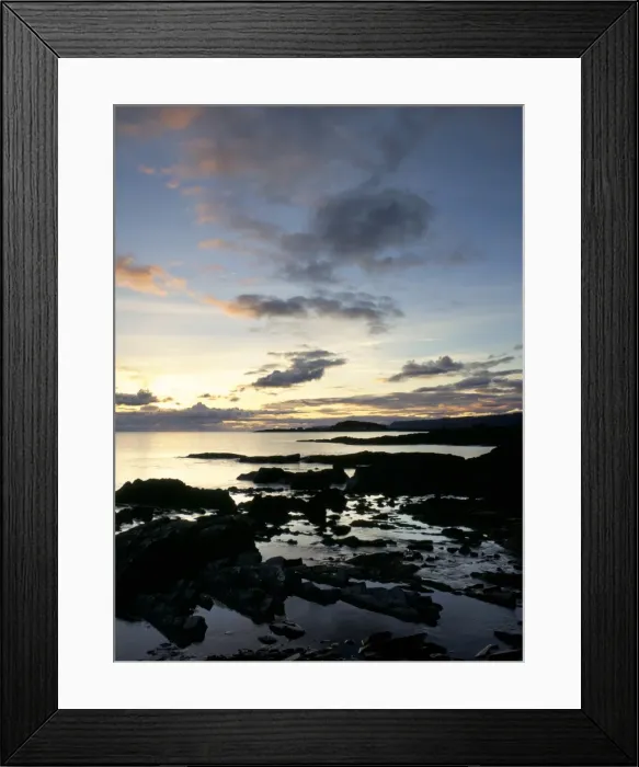 Framed Print : Rocky coastline at dusk Framed Print : Rocky coastline at dusk