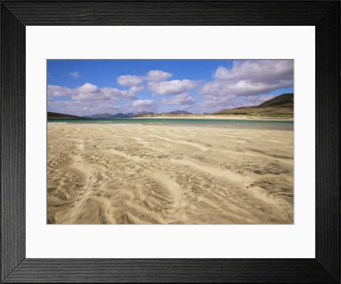 Framed Print : Sand patterns and view of hills Framed Print : Sand patterns and view of hills