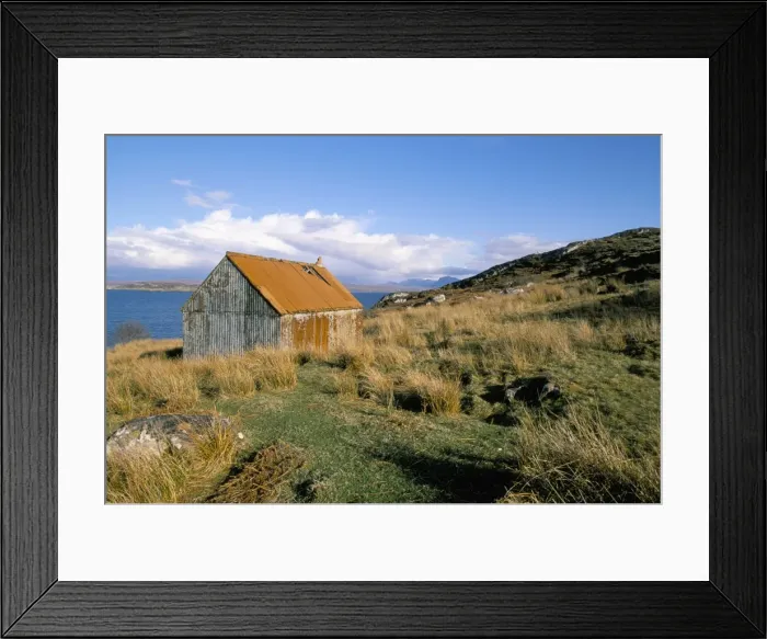 Framed Print : Hut with rusty corrugated roof Framed Print : Hut with rusty corrugated roof