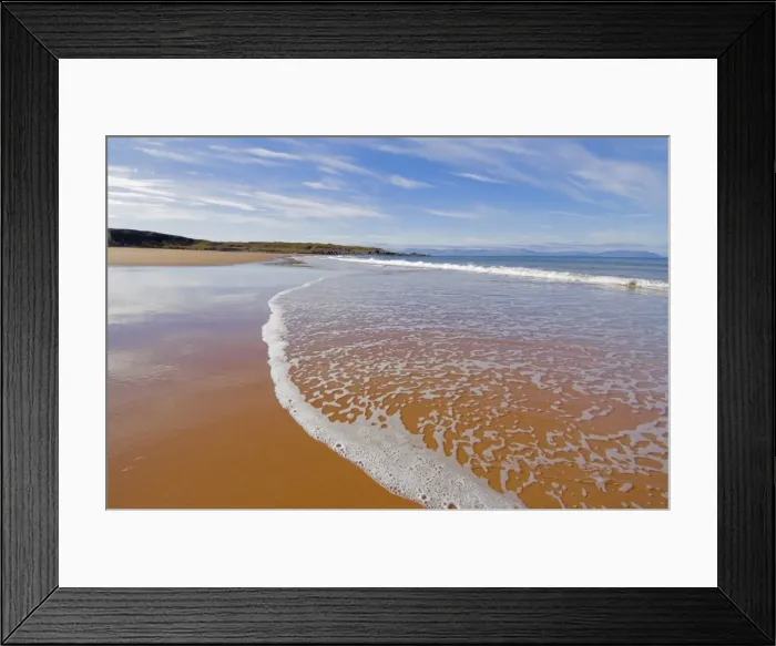 Framed Print : Incoming tide at Redpoint sandy beach Framed Print : Incoming tide at Redpoint sandy beach