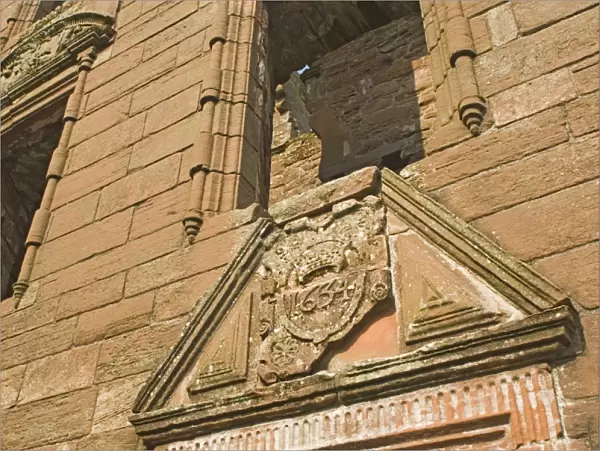 Interior detail showing elaborate ornamental window jambs and lintels
