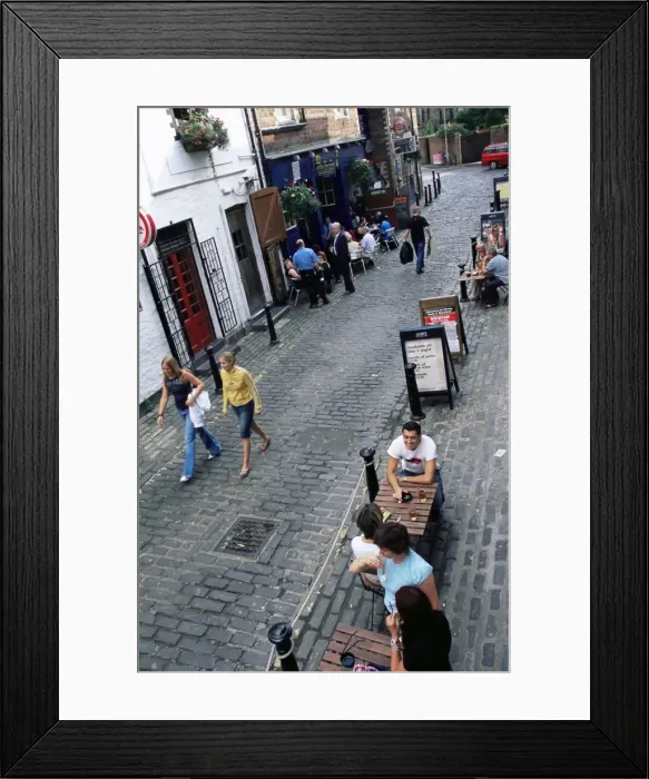Framed Print : Bars and restaurants in Ashton Lane Framed Print : Bars and restaurants in Ashton Lane