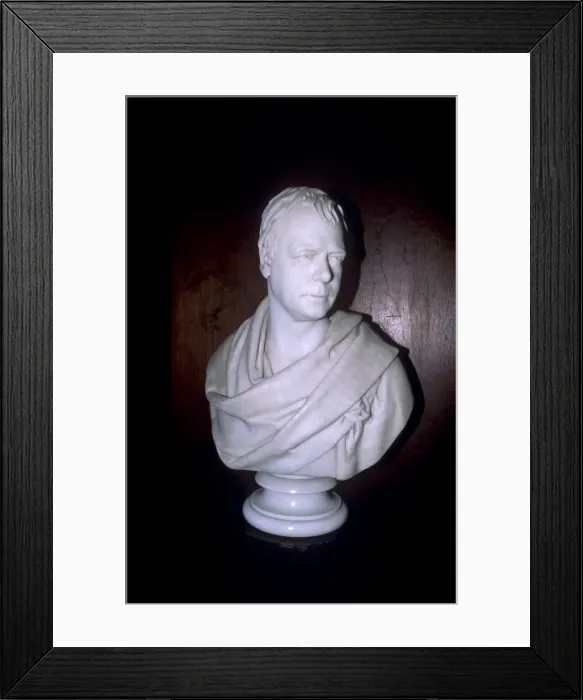 Framed Print : Bust of Sir Walter Scott in the library Framed Print : Bust of Sir Walter Scott in the library