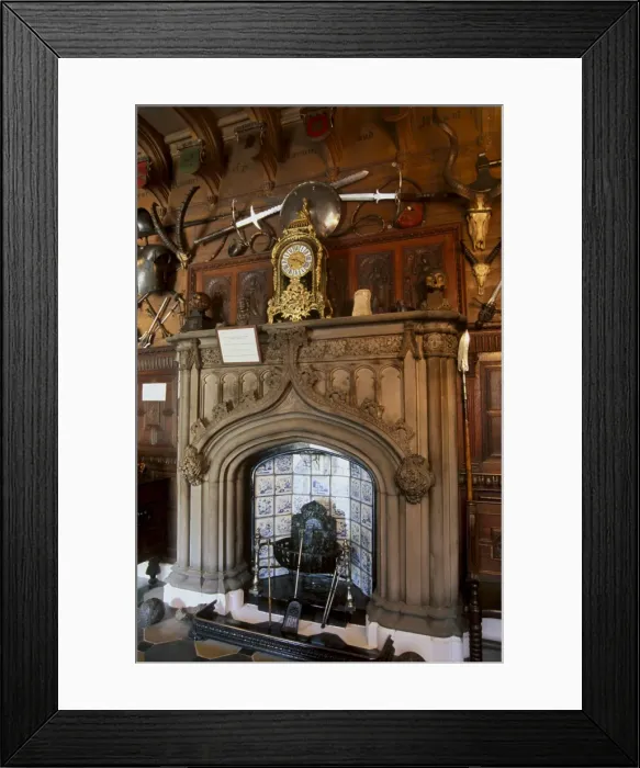Framed Print : Fireplace in the entrance hall Framed Print : Fireplace in the entrance hall