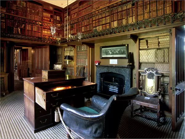 The study and desk where Sir Walter Scott wrote his novels