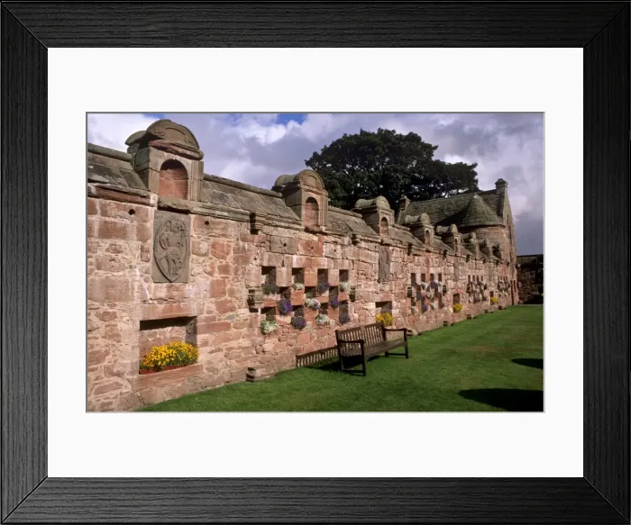 Framed Print : Unique carved decoration on garden walls of walled garden Framed Print : Unique carved decoration on garden walls of walled garden