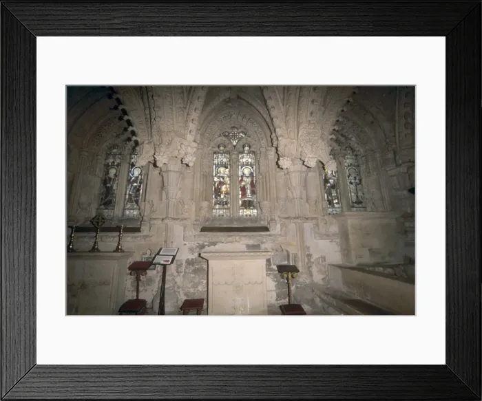 Framed Print : Interior, Rosslyn chapel dating from the 15th century