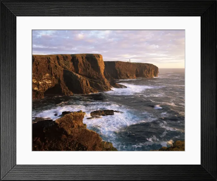 Framed Print : Eshaness Cliffs and lighthouse Framed Print : Eshaness Cliffs and lighthouse