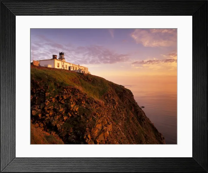 Framed Print : Sunset over Sumburgh Head lighthouse Framed Print : Sunset over Sumburgh Head lighthouse