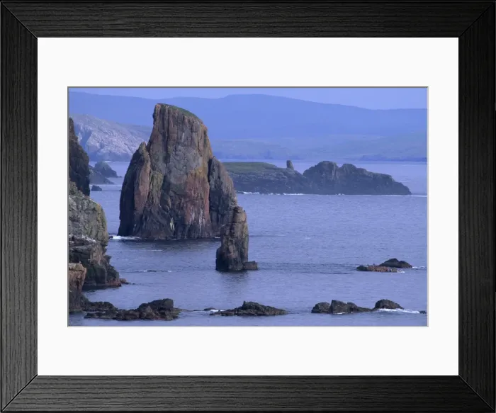 Framed Print : Stoura Pund cliffs and stacks of red sandstone Framed Print : Stoura Pund cliffs and stacks of red sandstone
