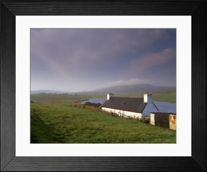 Framed Print : House at Flugarth by loch of Flugarth Framed Print : House at Flugarth by loch of Flugarth