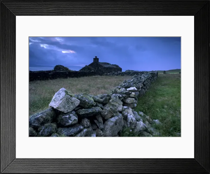 Framed Print : Ruined crofthouse and lowering sky Framed Print : Ruined crofthouse and lowering sky