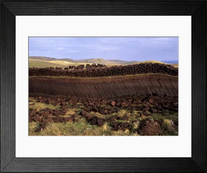 Framed Print : Peat cutting