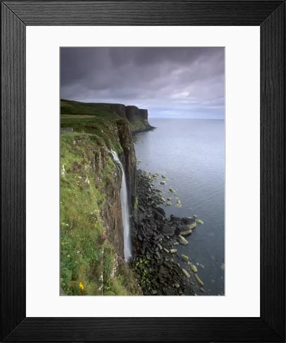 Framed Print : Kilt Rock, famous basaltic cliff near Staffin Framed Print : Kilt Rock, famous basaltic cliff near Staffin