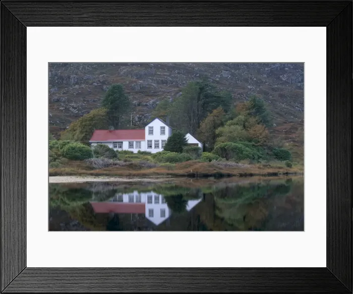 Framed Print : House and lake at Horsacleit Framed Print : House and lake at Horsacleit
